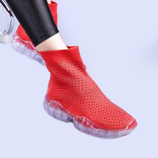 Γυναικεία αθλητικά παπούτσια Carlia κόκκινα, 2 - Kalapod.gr